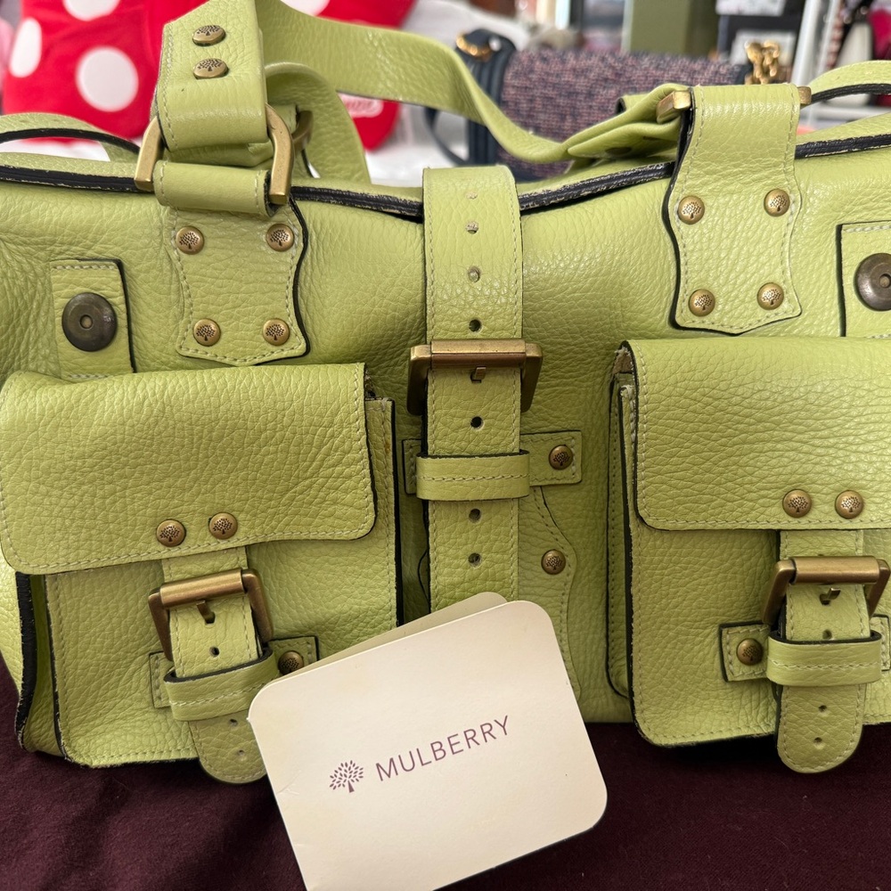 Mulberry Lime Green Leather Satchel
